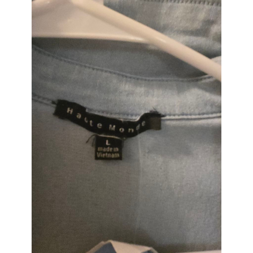 Women's Haute Monde Light Blue Denim Jumpsuit L - Picture 2 of 4